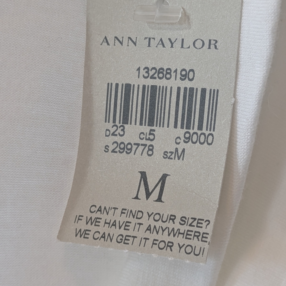 NWT Ann Taylor White Long Sleeve Top - Picture 3 of 4